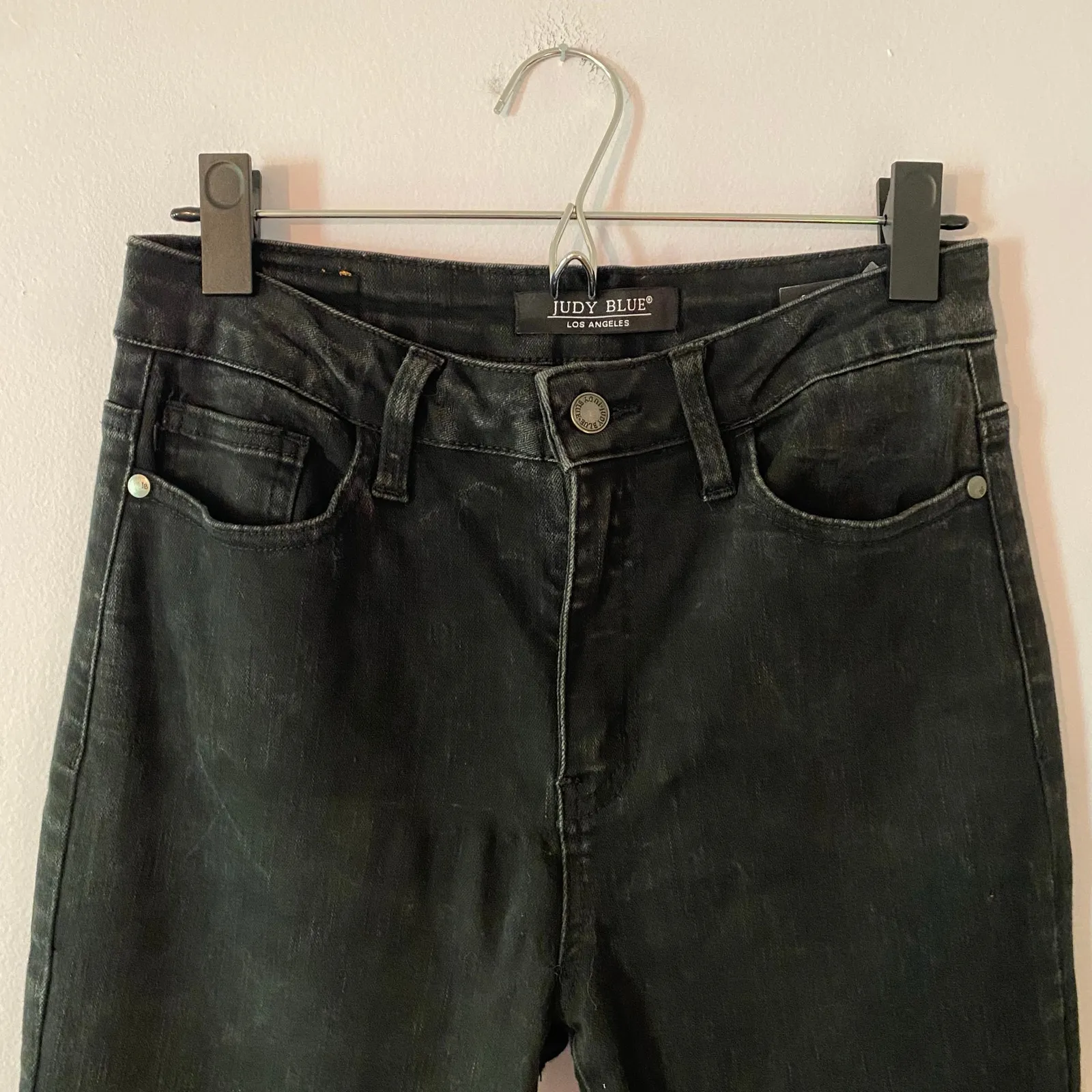 Judy Blue Boyfriend Fit Black Jeans Straight Leg Minimalist Women's size 5 / 27 - Image 3