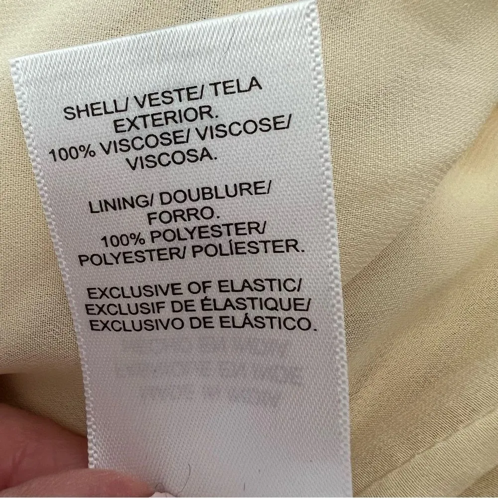 Lucky Brand Floral Printed Slip Dress Midi Cream Blue Size Small - Image 12