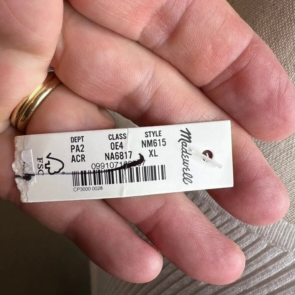 Madewell Wide Rib Sweater Top Cream Size XL NM615 - Image 8