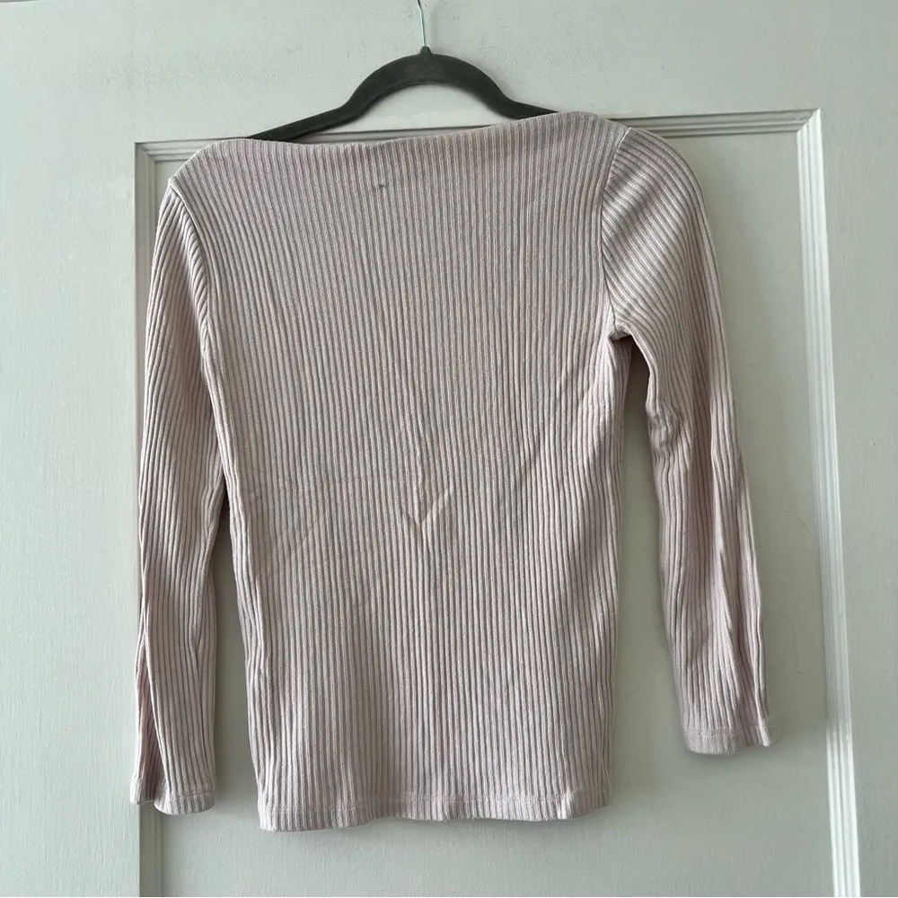 j. crew Ribbed bateau neckline T-shirt in Light Pink Blush Size XXS EUC - Image 4