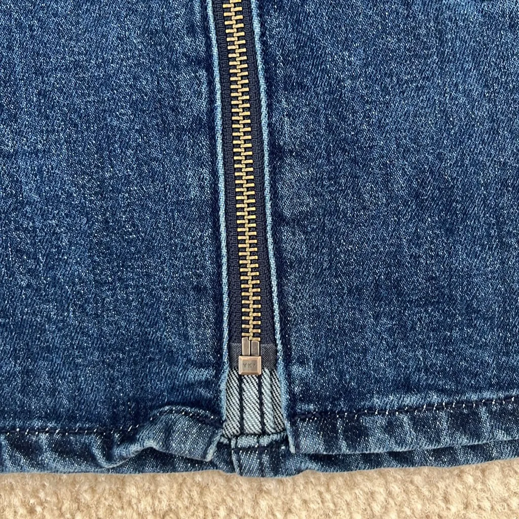 Madewell Blue Denim Jean Utility Zipper Zip-up Zip Front Mini Skirt in Size 27 - Image 5