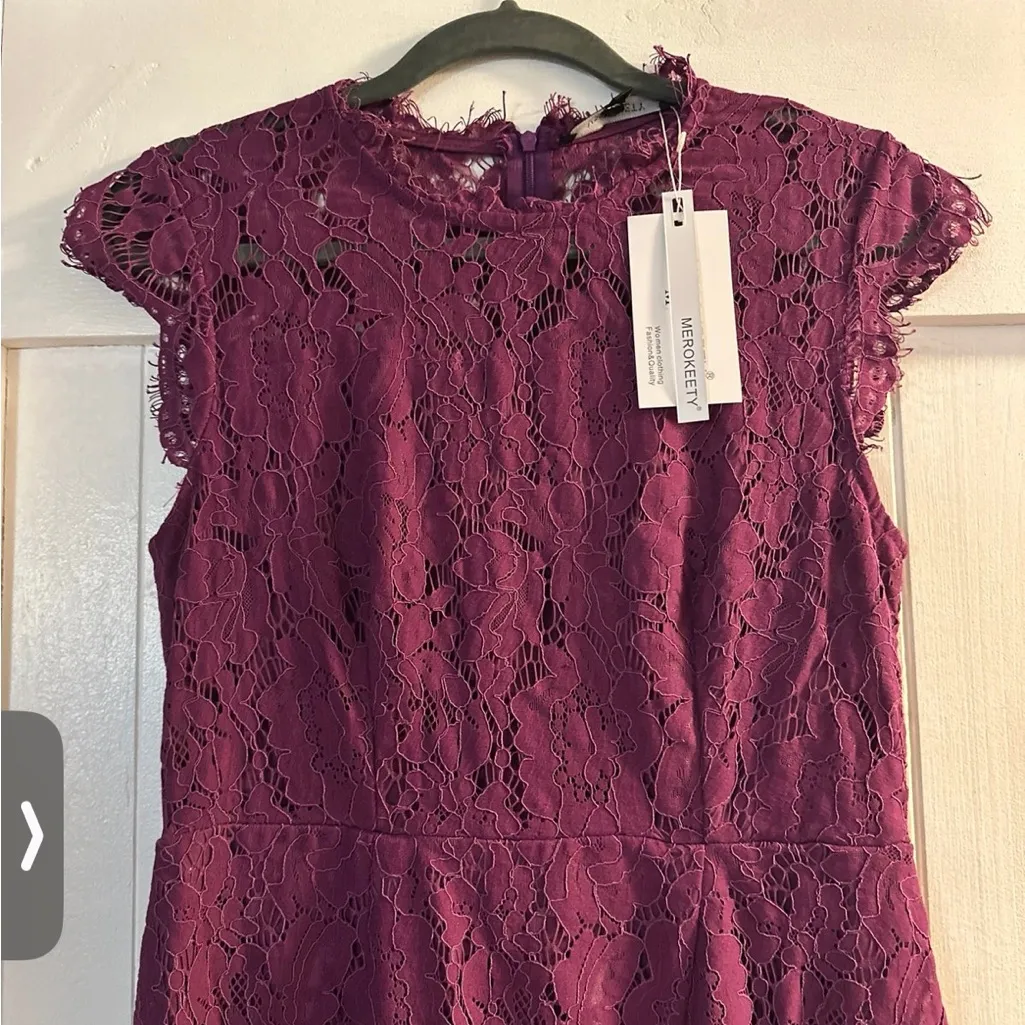 Merokeety Purple Lace Dress - Image 3