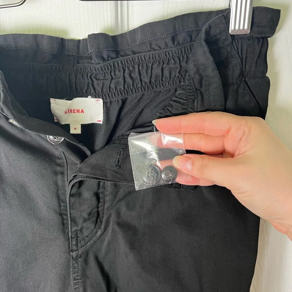 Xirena Theo Cotton Twill Paper Bag Ankle Pants Black M Size M - Image 3
