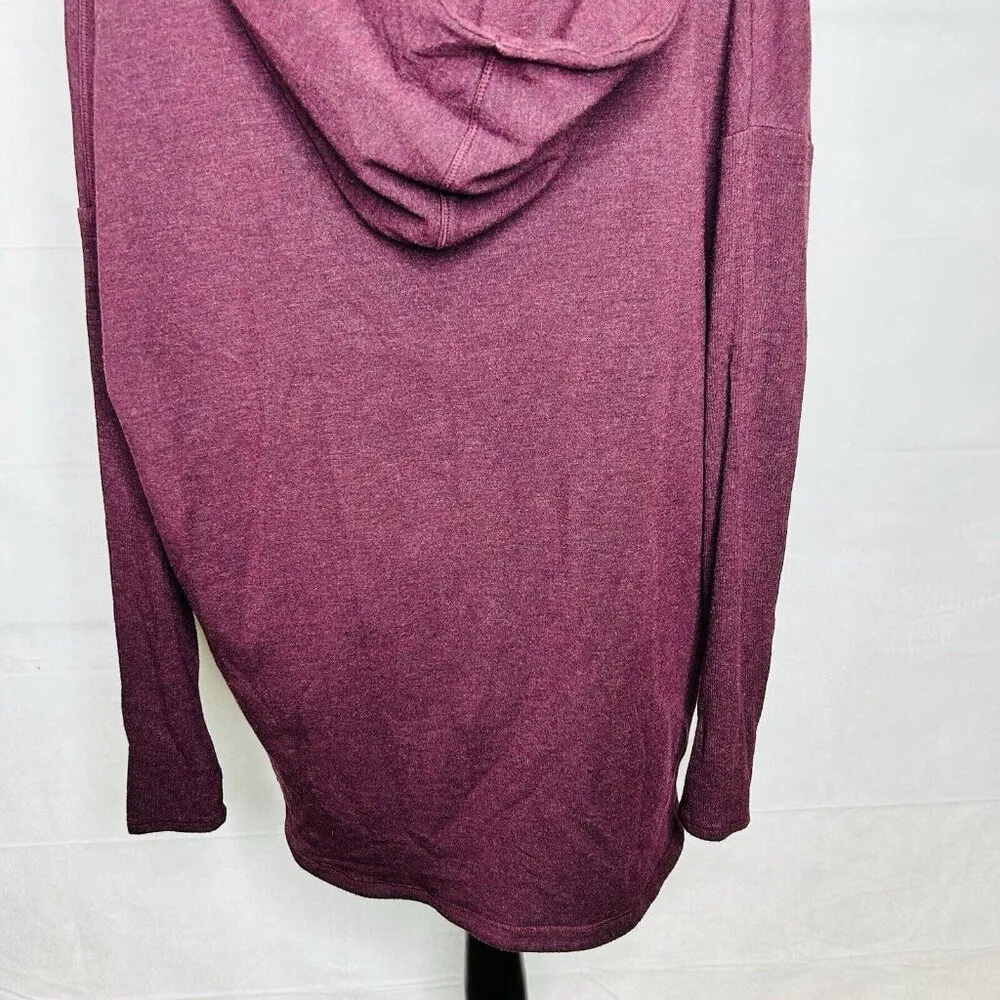 Athleta Purana Wrap Hooded Relaxed Drape Neck Sweatshirt Spiced Cabernet Sz XXS - Image 9
