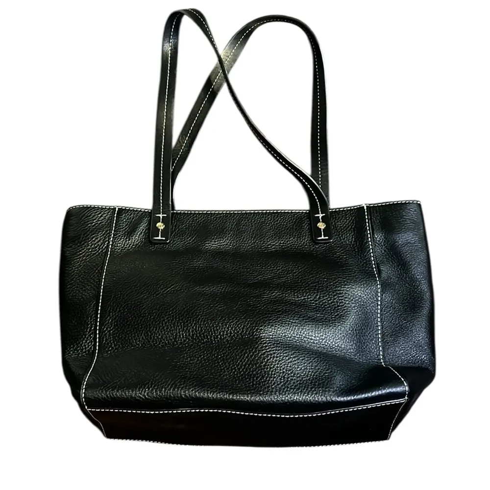 Frances Valentine Black Leather Tote Bag - Image 3