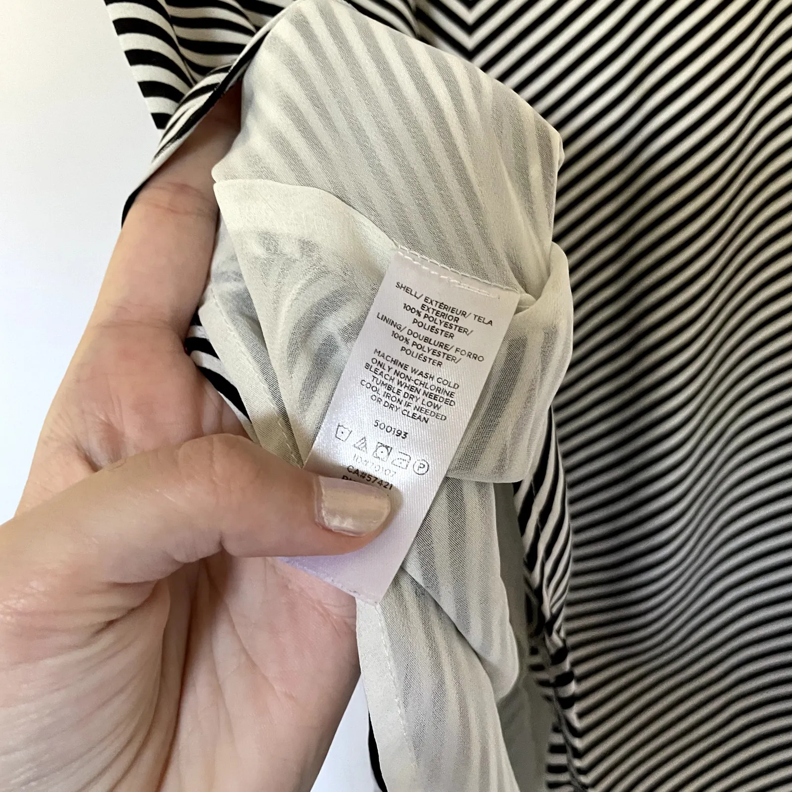 LOFT black white chevron striped tank top spaghetti straps women's size XS lined - Image 4