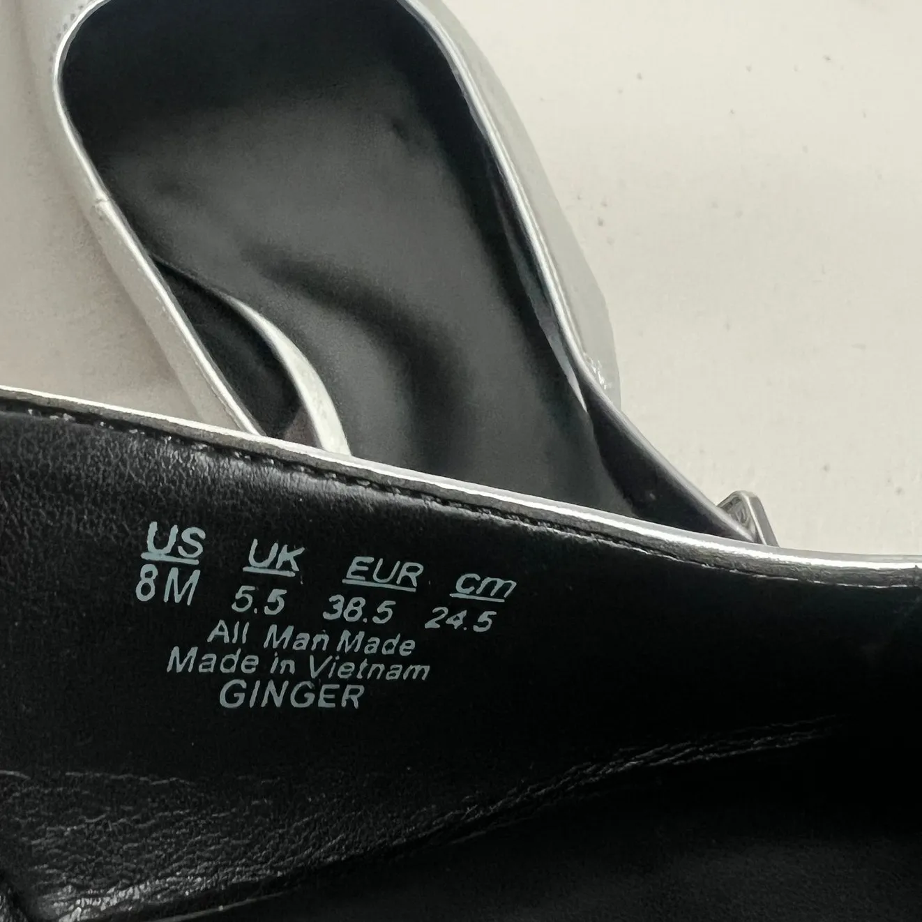 Naturalizer Silver Square Toe Sling Back Ginger Pumps Size 8 - Image 9