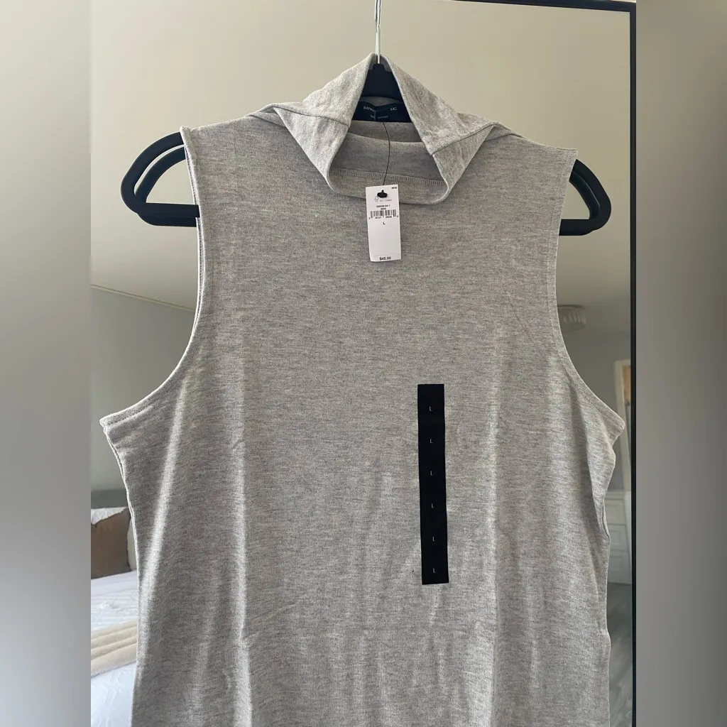 Banana Republic - NWT! Soft Luxe Heather Grey Turtleneck Muscle Tee Tank -Size L - Image 2