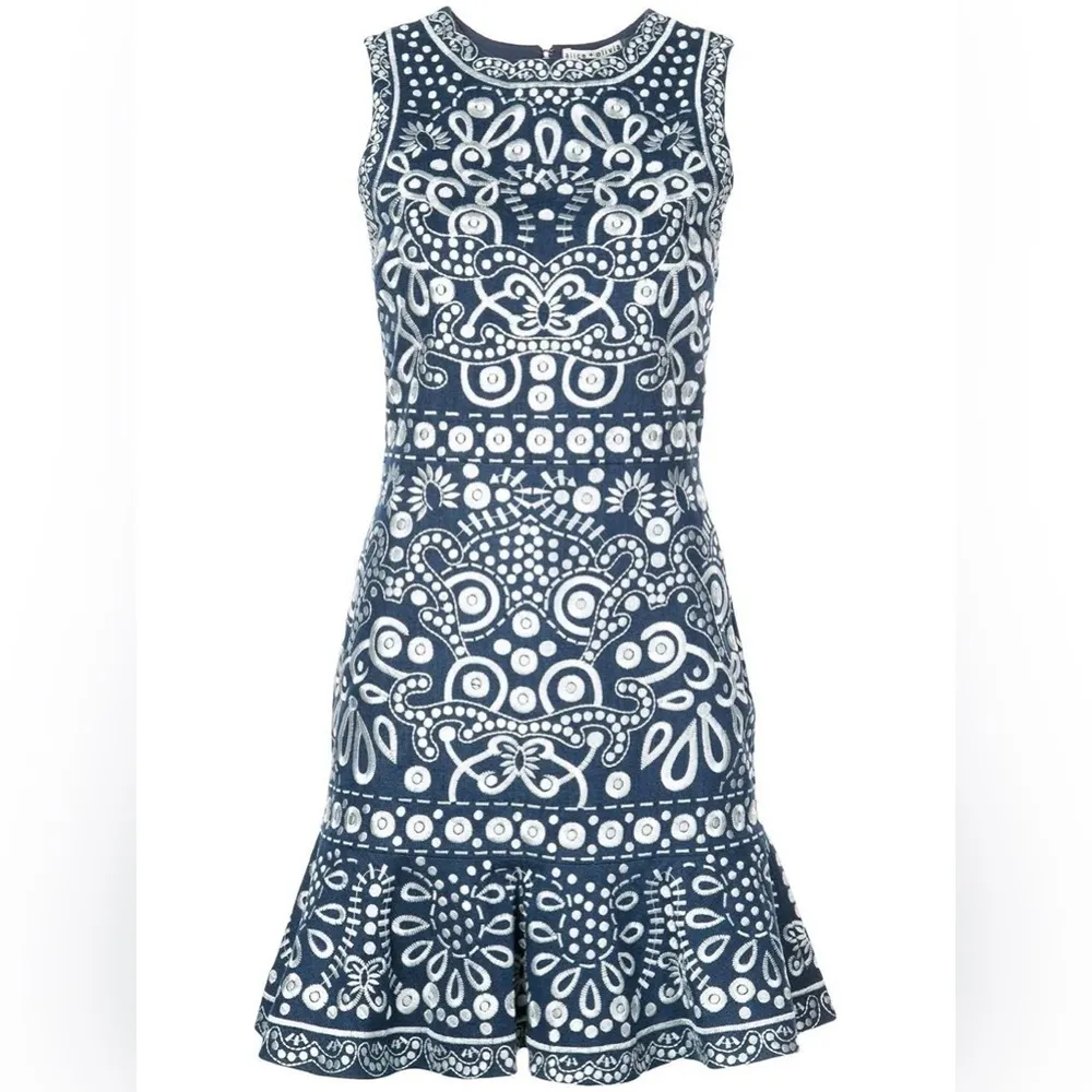 ALICE + OLIVIA Rapunzel Embroidered Flounce Mini Dress, Size 0, $495 - Image 5