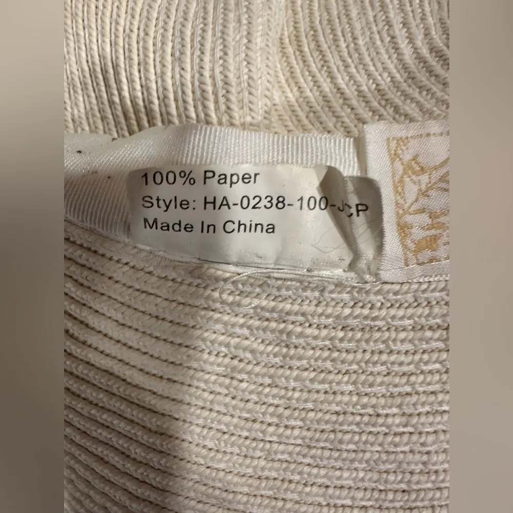 EUC CAPPELLI WHITE STRAW SUNHAT WITH BIG BRIM - Image 7