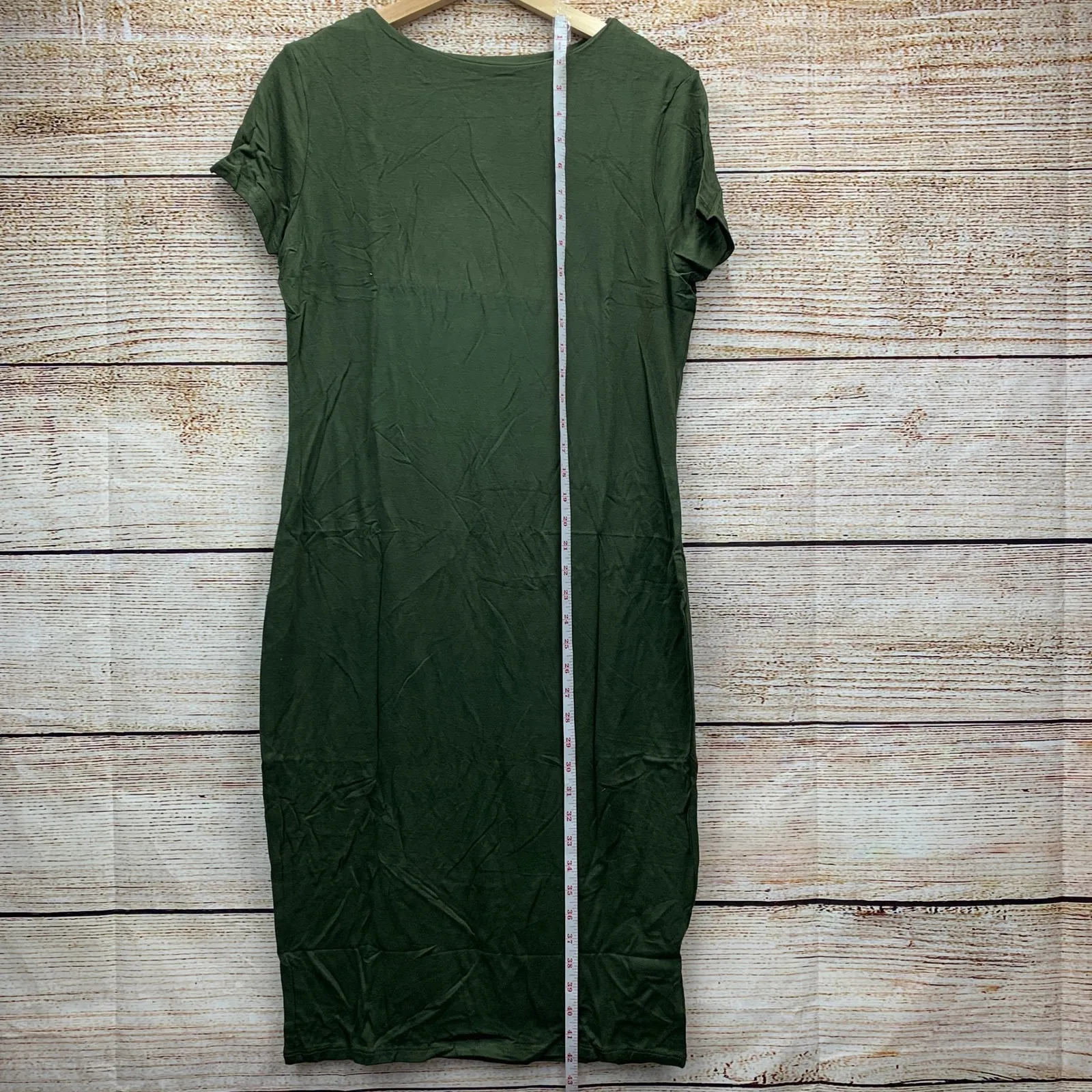 AMORE ALLFY Women's Olive Green Short Sleeve‎ Slim Fit Midi Dress 2X Large Size XXL - Image 3