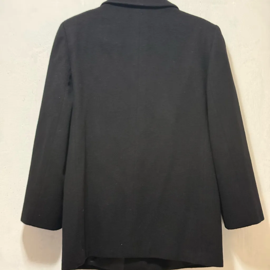 JNY Black Wool Pea Coat Women's Sz L - Image 12