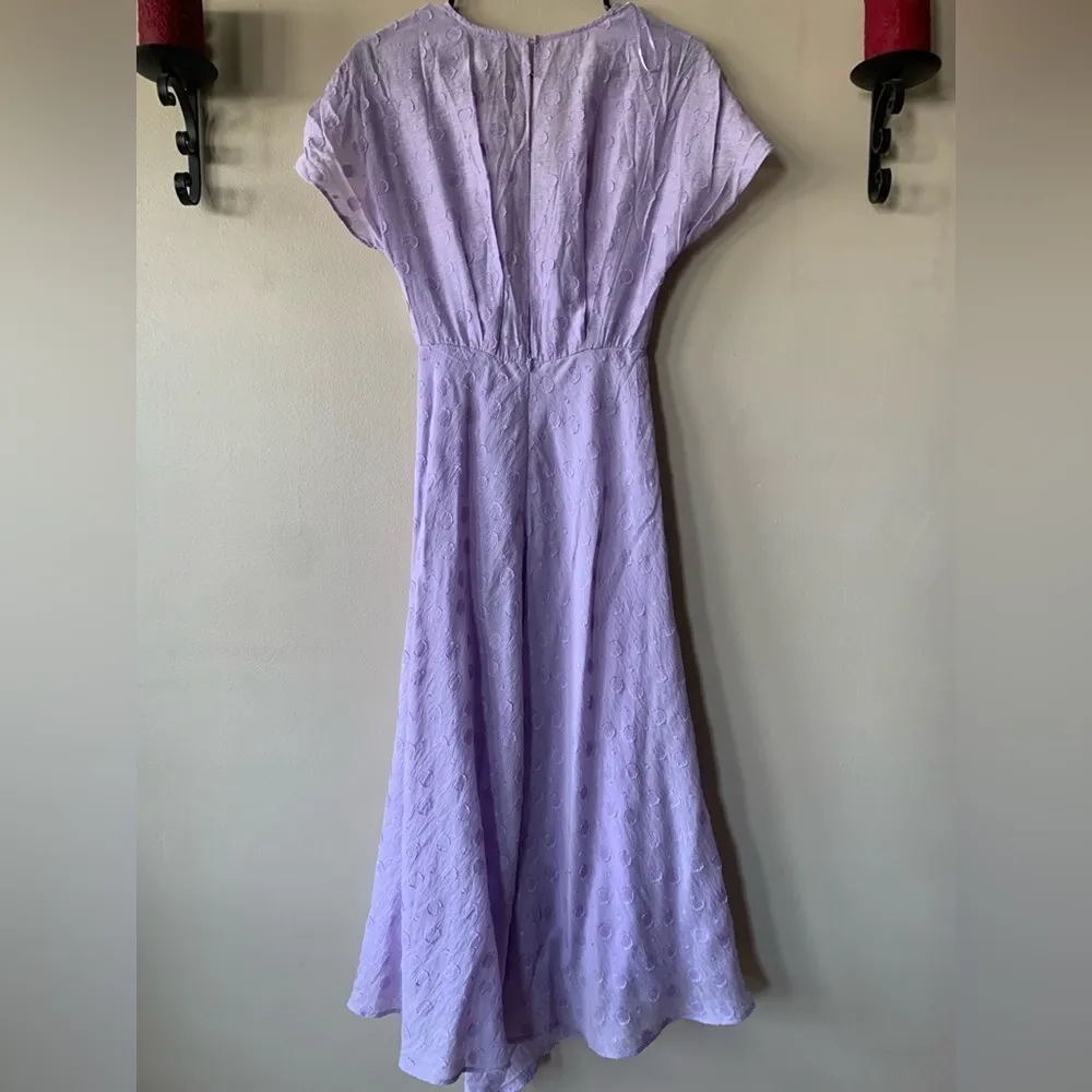 NWT Zara Cap Sleeved Lightweight Flowy V-Neck Draped Purple Maxi Dress Size XS - Image 9