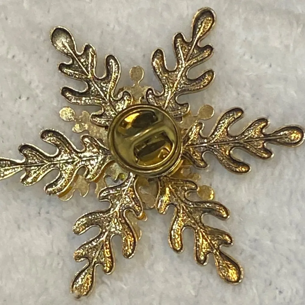Santa Snowflake Christmas Pin Brooch Holiday Wear - Image 4