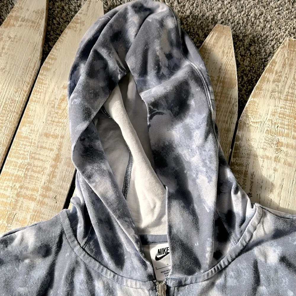 Nike Womens CloudBlue Tiedye Icon Slash Zippered Hoodie Size Large - Image 4