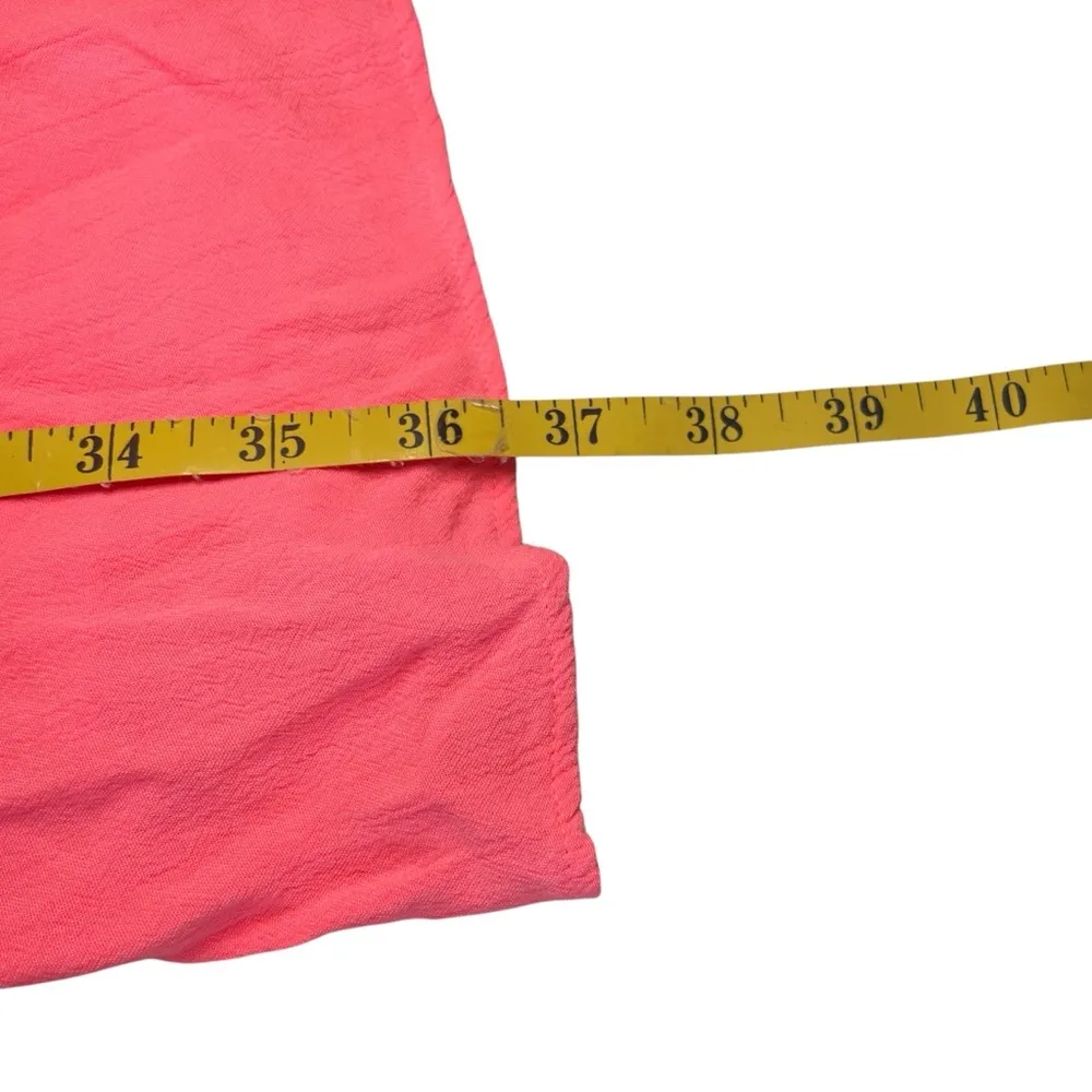 Lilly Pulitzer Neon Coral‎ Pink Sun Ray Babydoll Dress Gold Crochet Party Small - Image 9