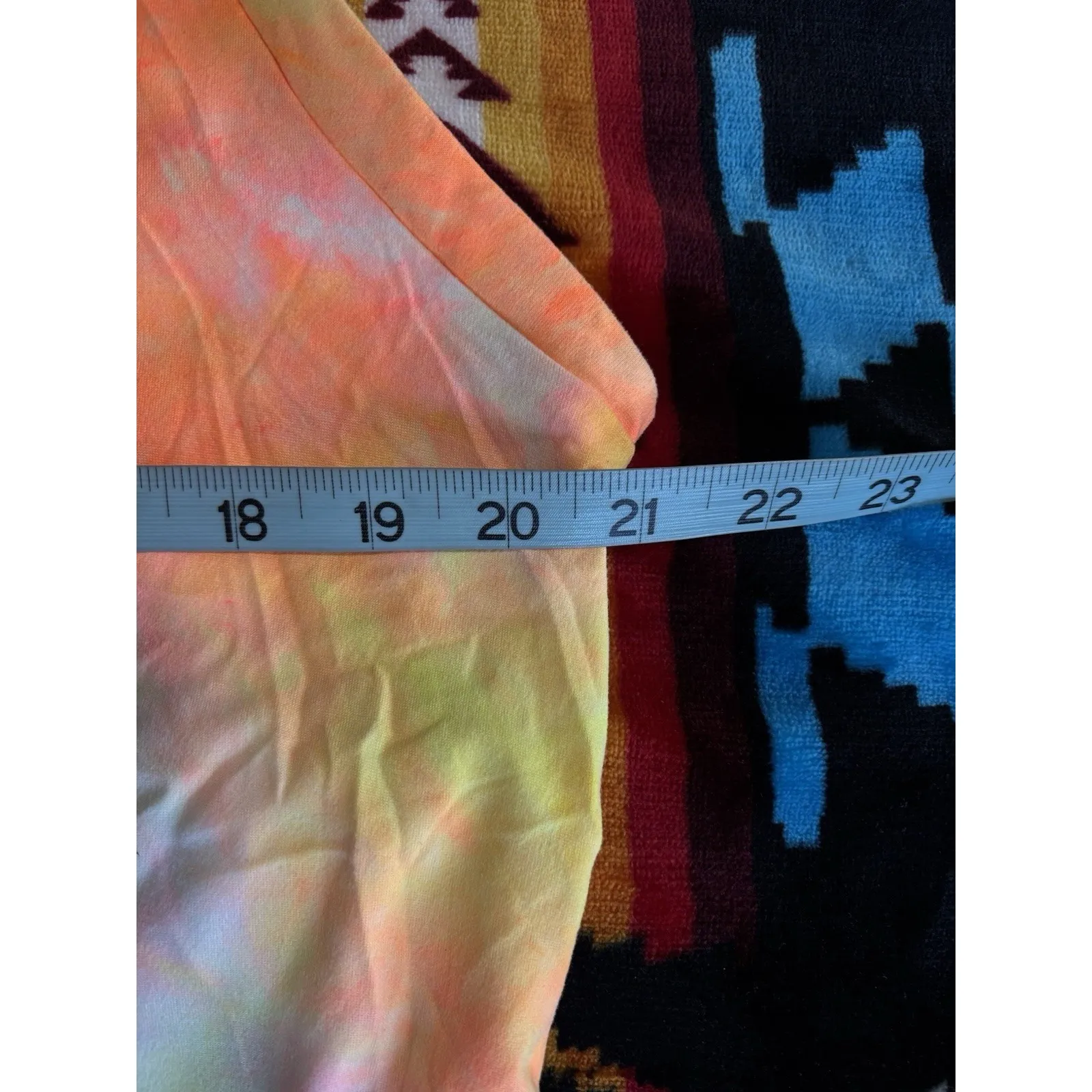 White Birch Tie Dye Neon Orange/Yellow Tank Top Size Large Sleeveless Round Neck - Image 5