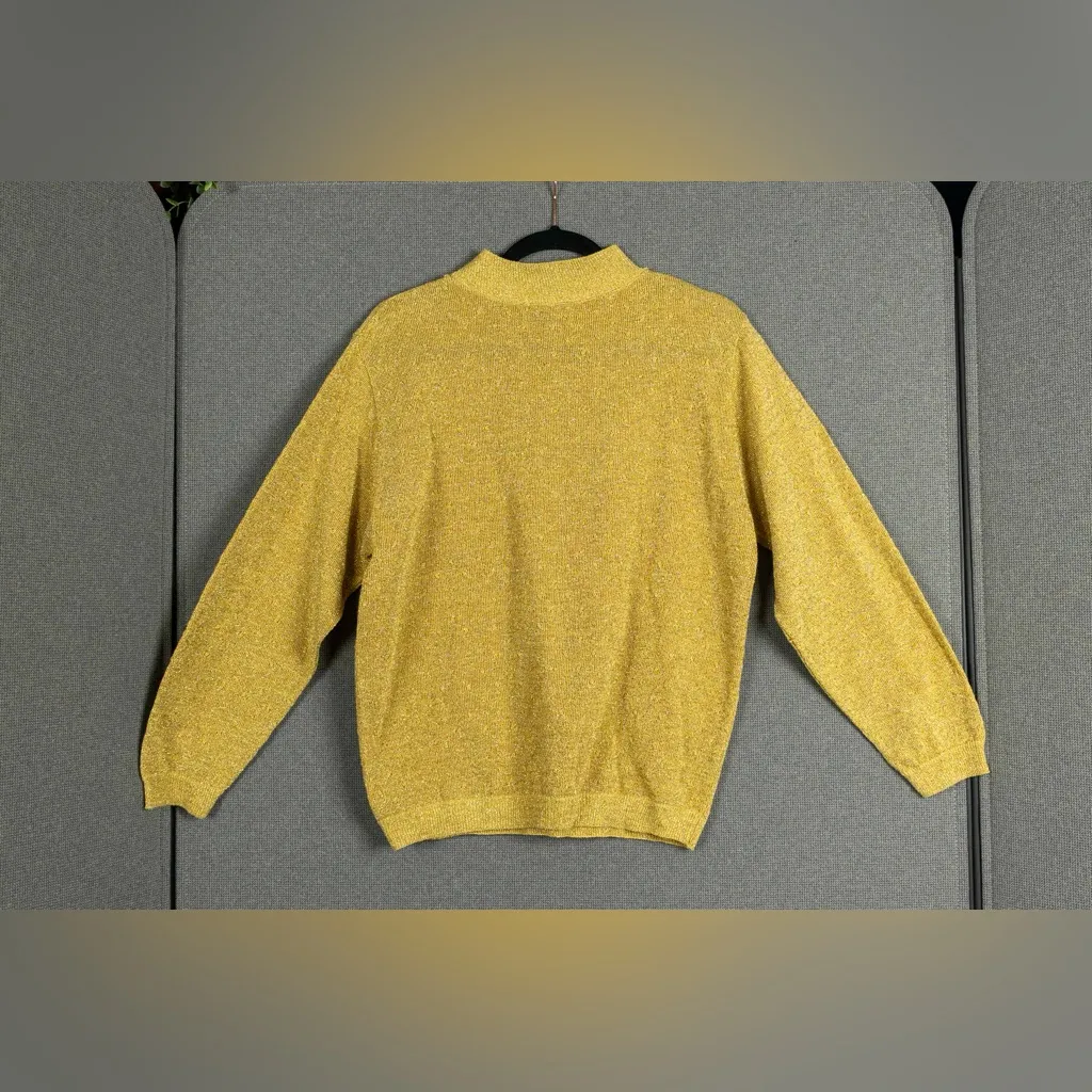 Alfred Dunner Gold Metallic Turtleneck Sweater - Image 2