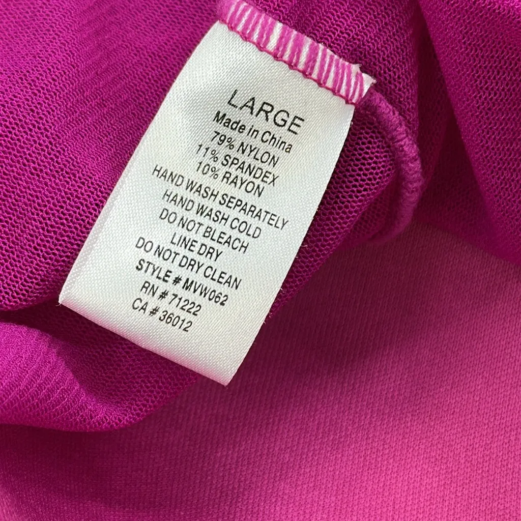 Fuchsia Underwire Padded Mesh Babydoll Lingerie Top Womens Large Pink - Image 10