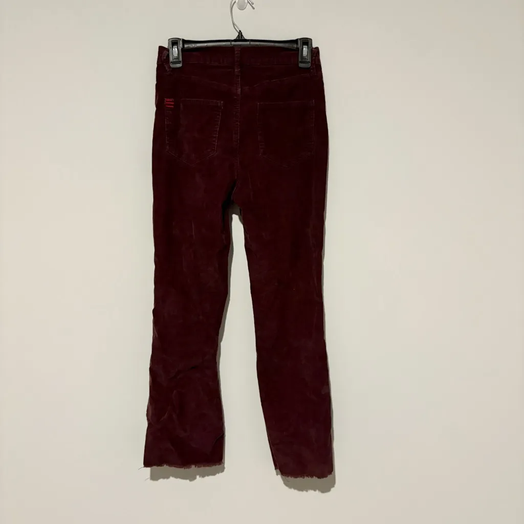 BDG Kick Corduroy Straight Leg Jeans‎ raw hem jeans Burgundy size 26 - Image 3