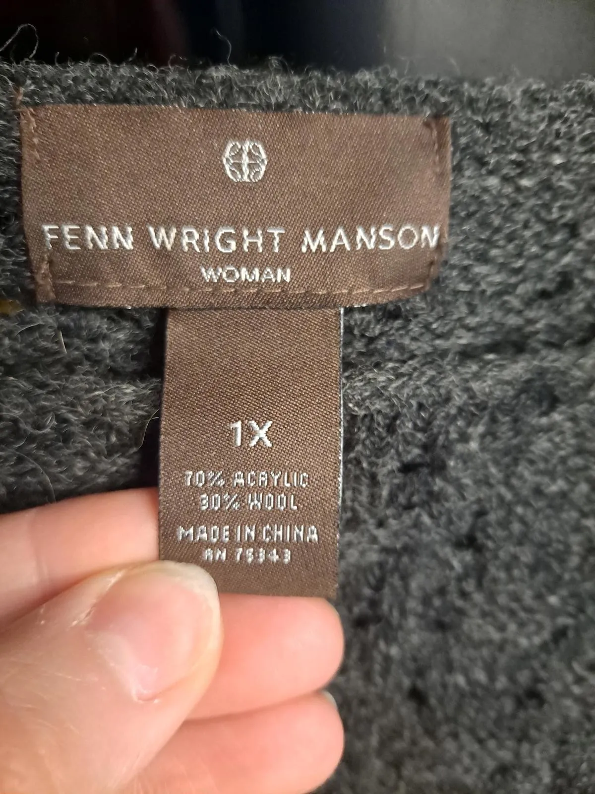 Fenn Wright Manson Gray Wool Blend Gray Sweater Size 1X‎ - Image 3