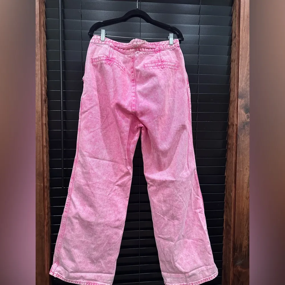 EUC House of Harlow 1960 Revolve Pink Flare Wide Leg Jeans Size 31 - Image 3