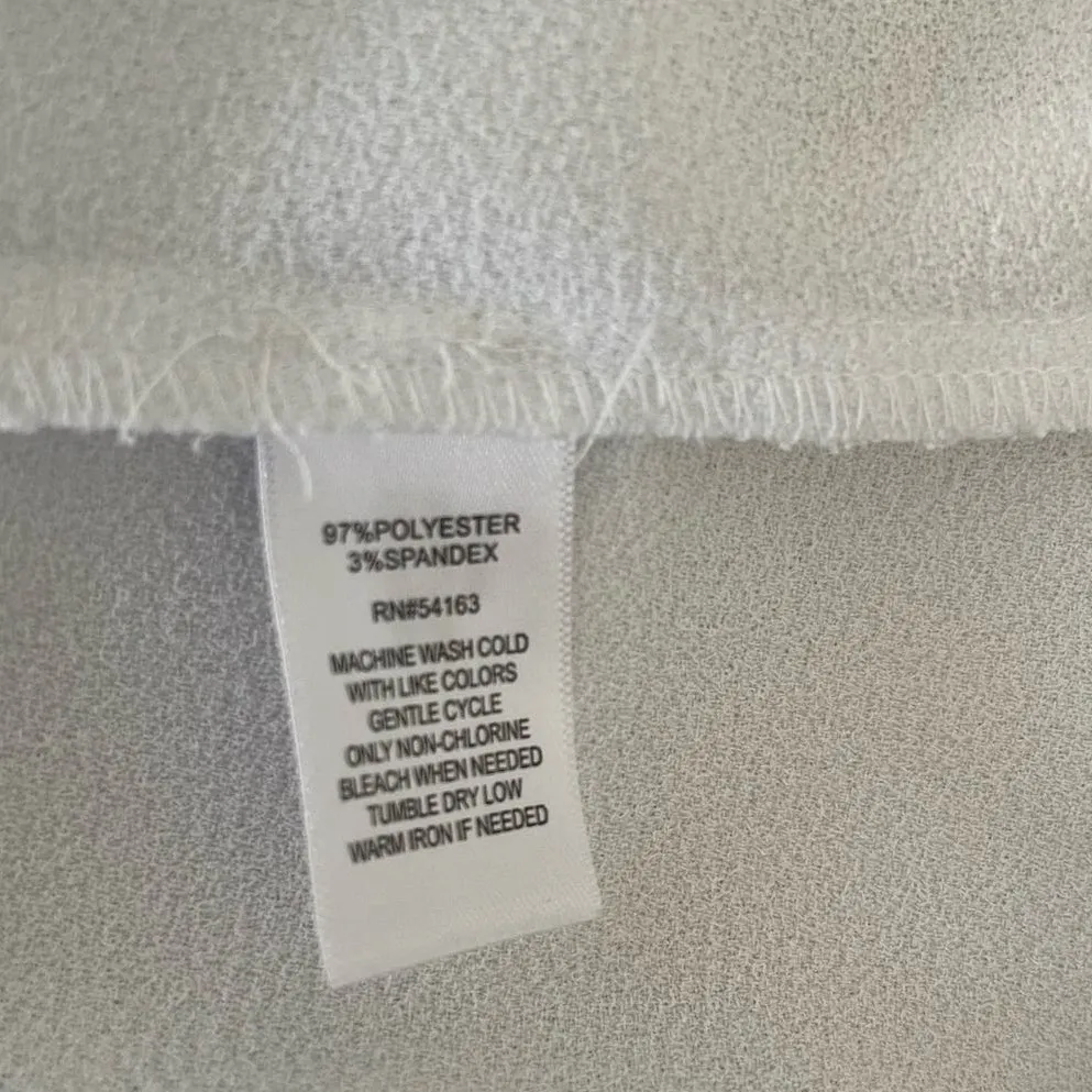 Marc New York‎ Women Top L Black Crochet Trim Short Flare Sleeve Office Travel White Size L - Image 10