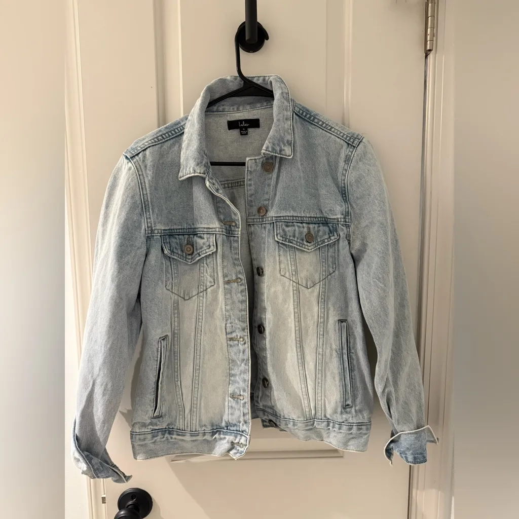 Lulus Lalah Light Wash Oversized Denim Jacket Blue - Size M - Image 2