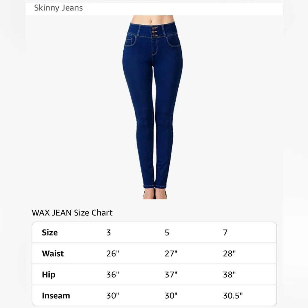 WAX JEANS HIGH WAISTED BUTT LIFTING  DENIM SIZE 5 - Image 4