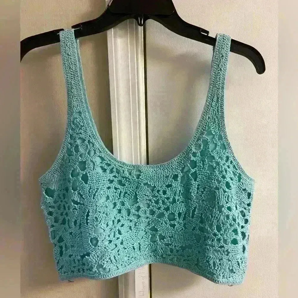 House of Harlow 1960 skirt set crochet maxi skirt‎ Medium NWT Blue - Image 3