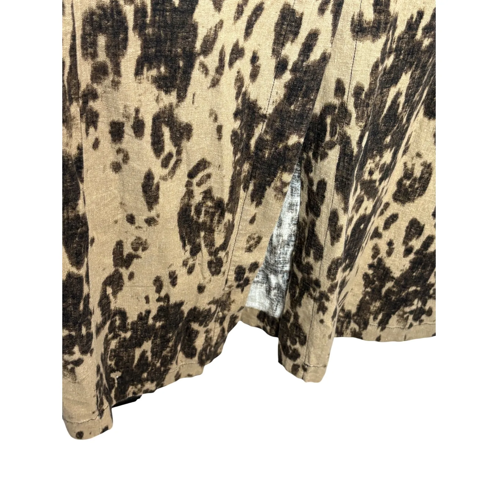 Banana Republic Linen Blend Leopard Print V Neck Sleeveless Maxi Dress Size 6 - Image 10