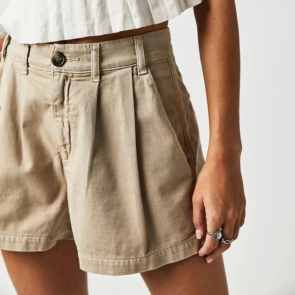 Free People Billie Chino Shorts - Size 10 - Almond Milk (color) -‎ NWOT - Image 14