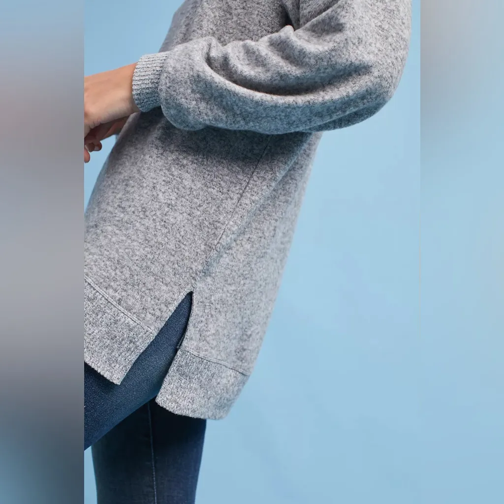 Anthropologie Saturday Sunday Gray Hacci Tunic Slouchy Comfort Plush Sweater - Image 4