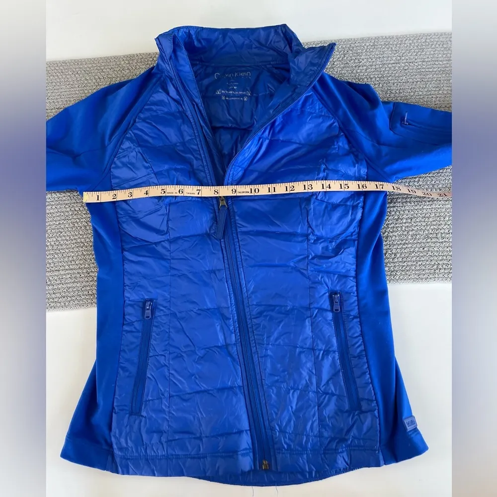 Calvin Klein Performance Cobalt Blue Activewear Asymmetrical Full Zip Jacket S - Image 6