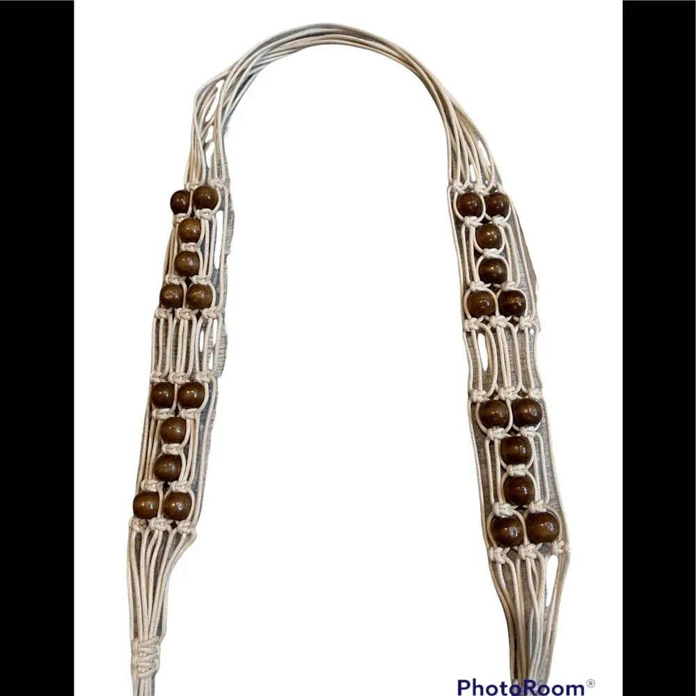 Macrame Boho Beaded Tie belt - Image 5