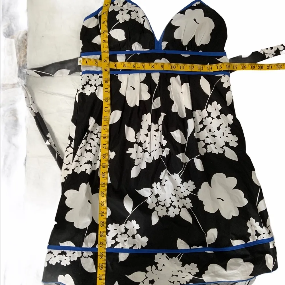 B Wear Too Halter Sundress Floral Empire Waistline Tie Bow Junior 13 Black Size undefined - Image 6