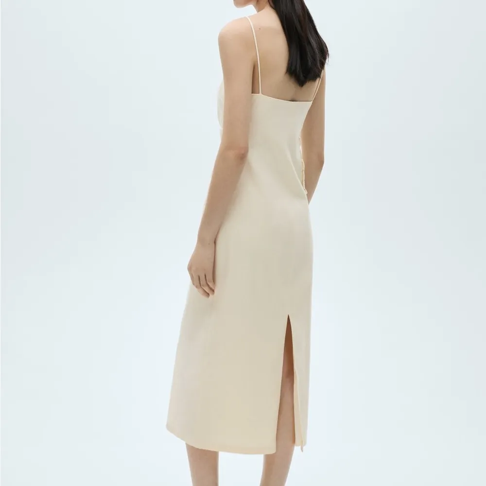 MANGO Linen Blend Dress with Openwork Flowers - Image 7