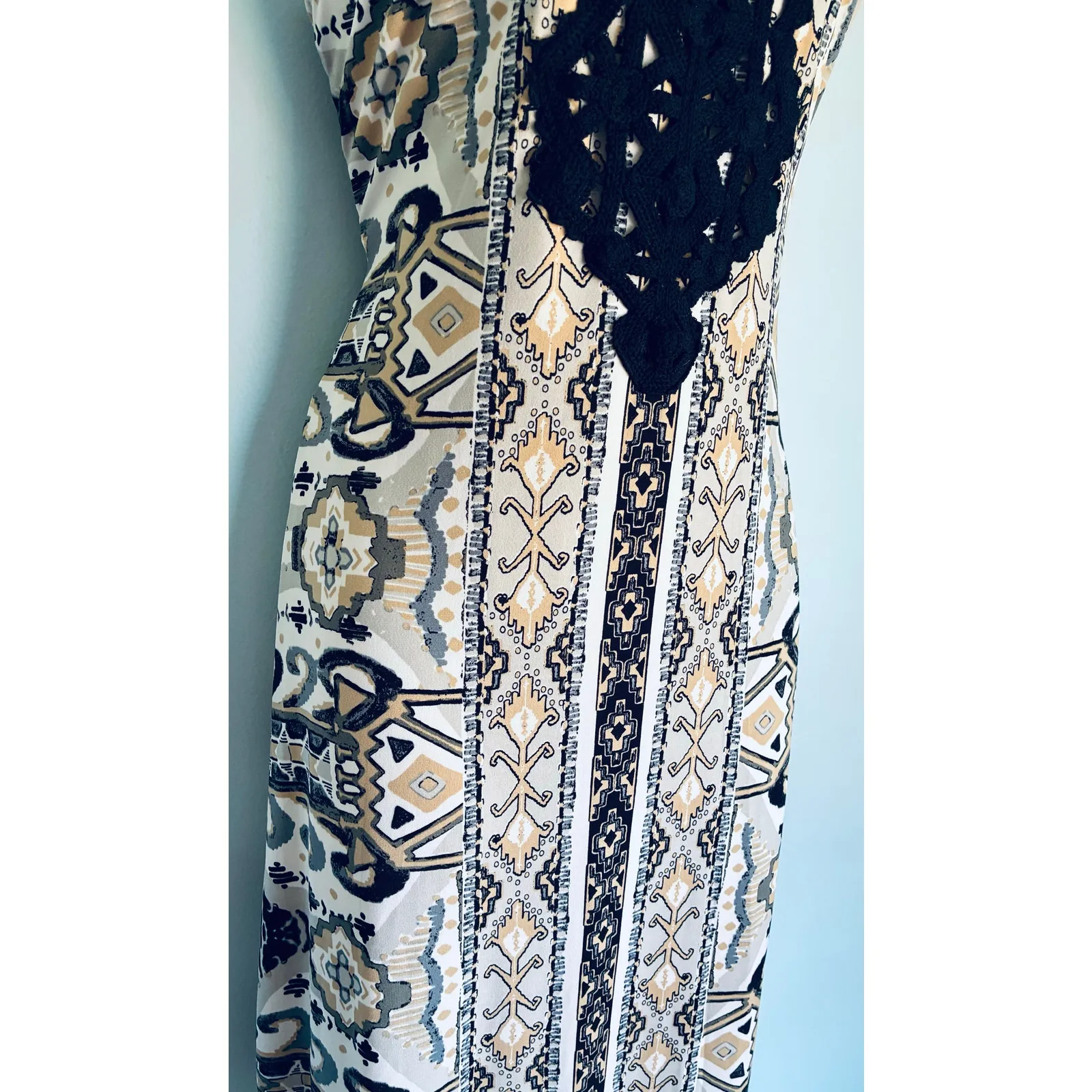 Hale Bob Esma Crochet Maxi Dress Boho Women's Medium - Image 6