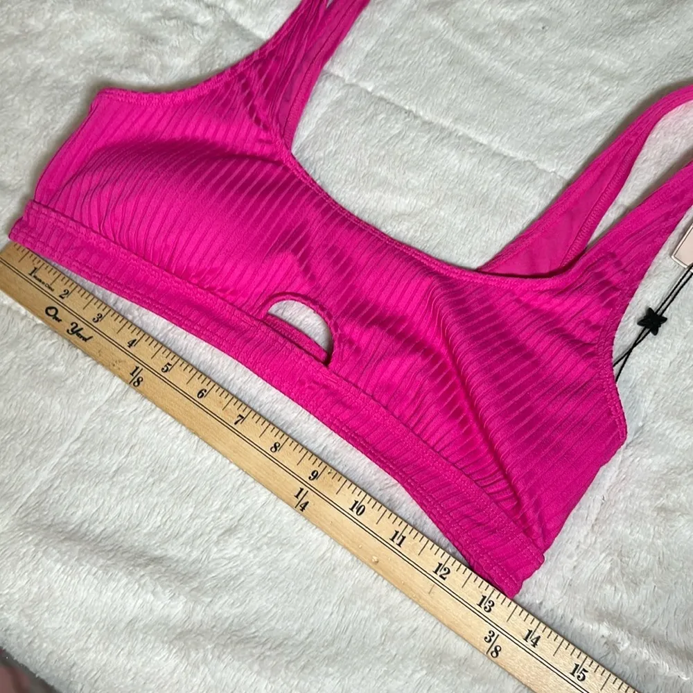 BCBG Passion Pink Cut Out Bralette Bikini Swim Top Large NEW BGBGeneration - Image 5