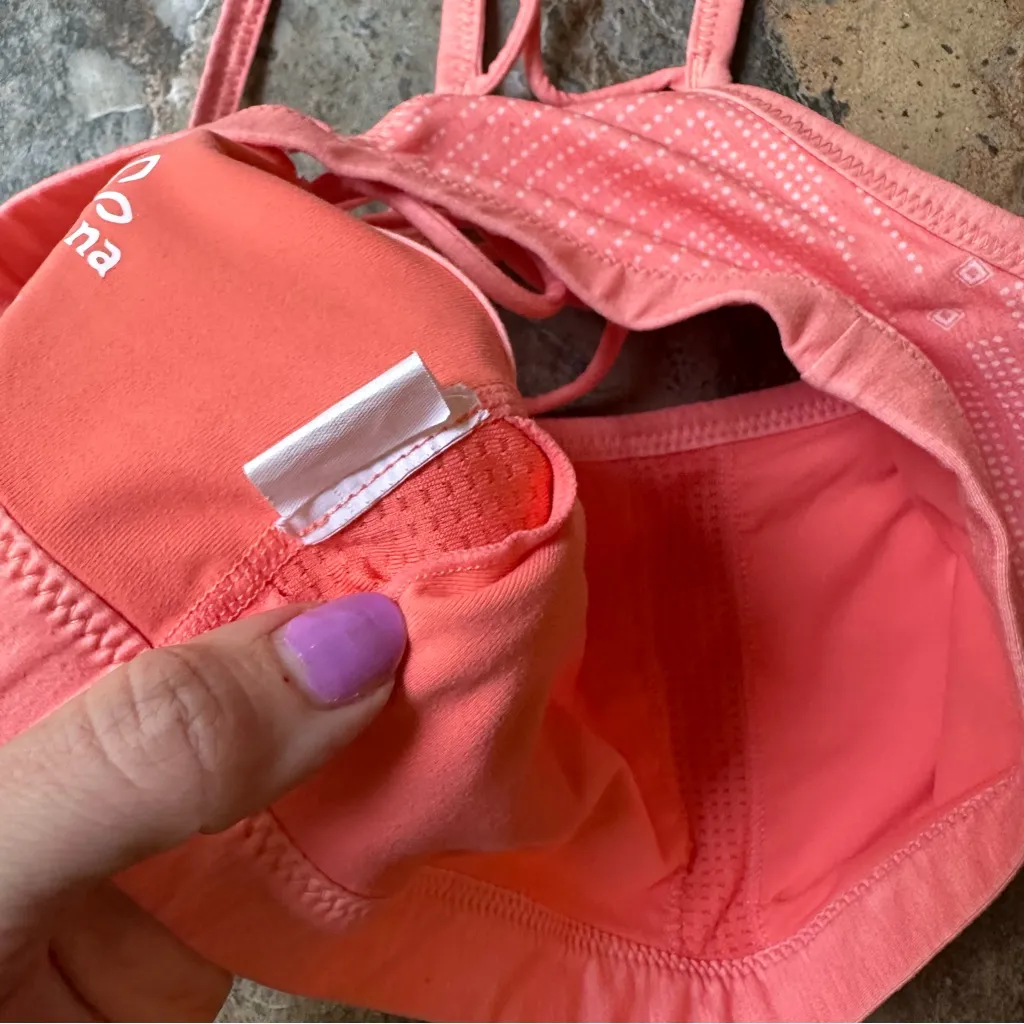 Prana Isaline Sports Bra Women’s Size Small Coral Pink - Image 4