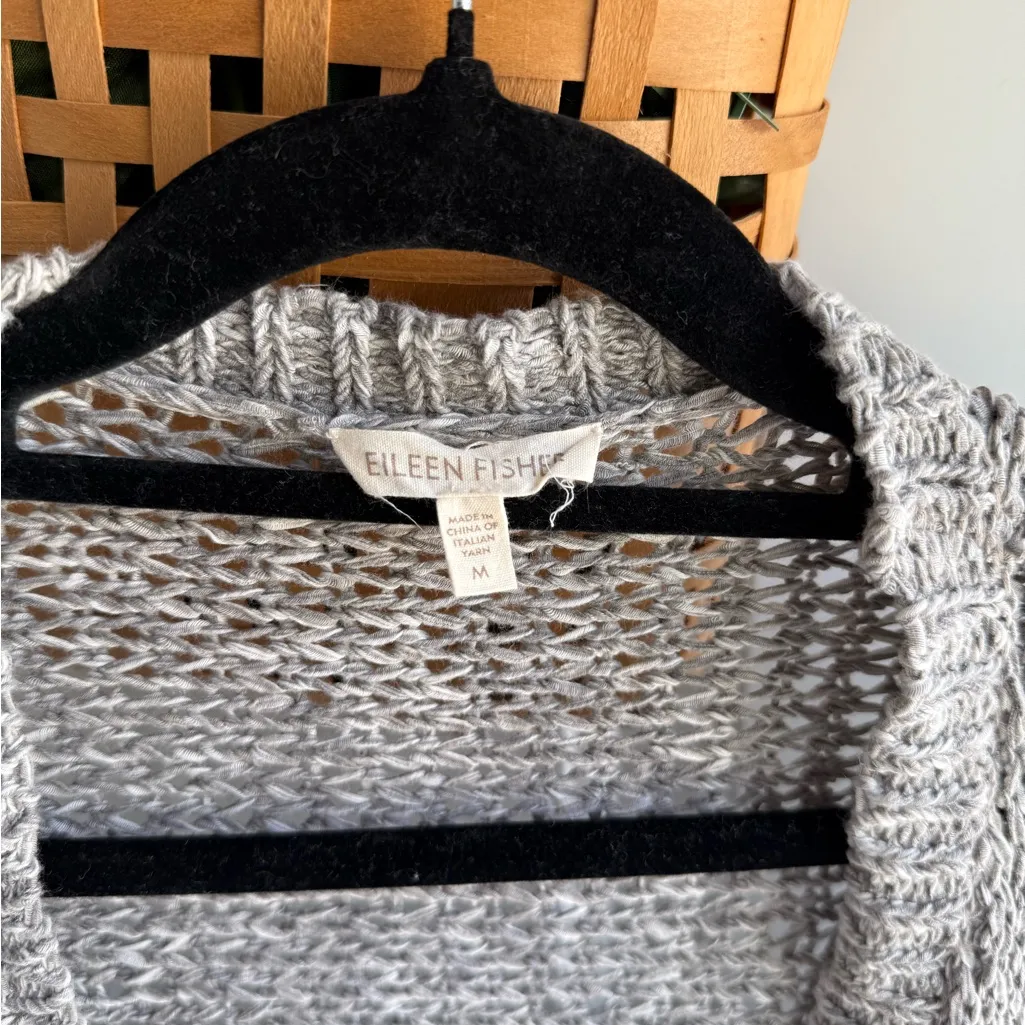 Eileen Fisher Silver Open-Front Cardigan - Image 3