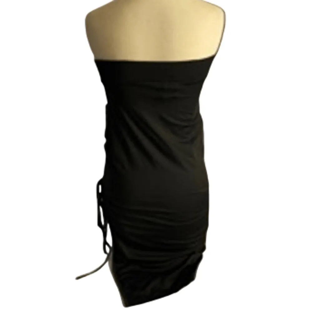 Y2K Strapless Ruched Mini Dress Shein Black XS - Image 5