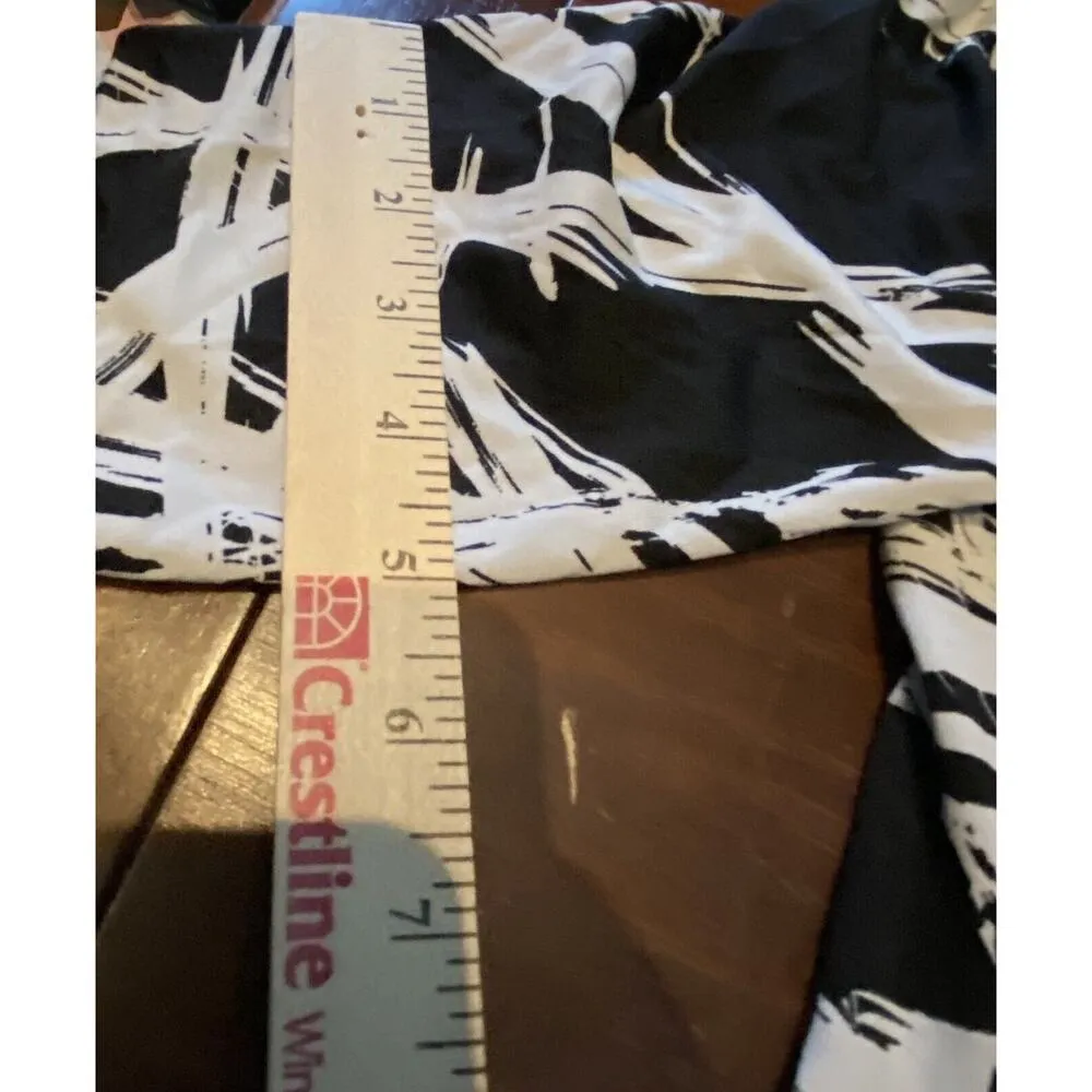 New York & Company Stretch Women's Small Black & White V Neck Dress Happy Hour - Image 8