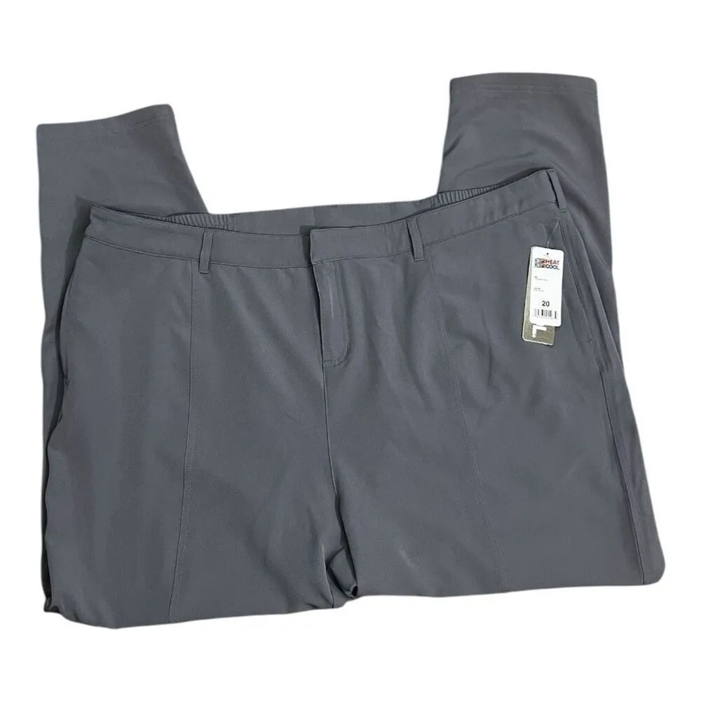 Women 32 Degrees Cool Silver Gray Pants Zipper Pockets Plus Size 20 - Image 1