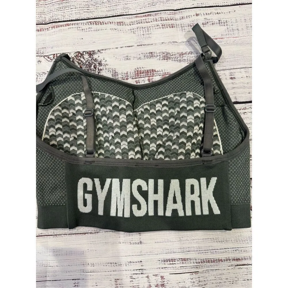 Gymshark NEW WTFlex Seamless Strappy Sports Bra in Gray Size Medium - Image 2