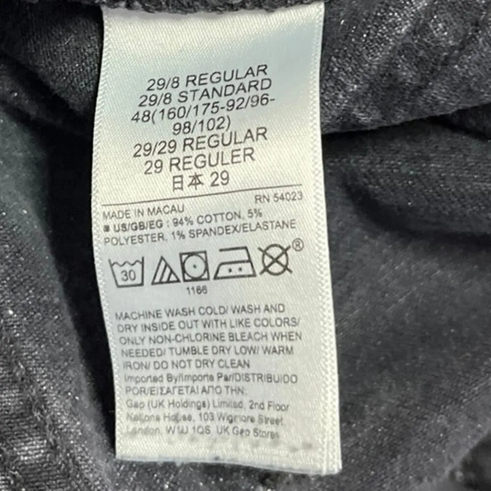 GAP Vintage Slim Sky High Black Straight Bootcut Flared Denim Jeans Pants Sz 29 - Image 5