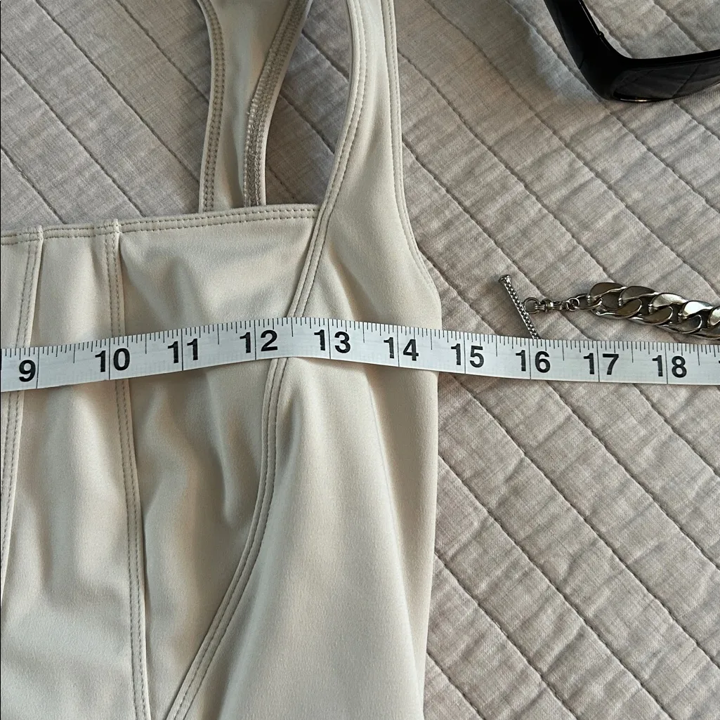 Free people movement corset square neck, open back sport bra, crop top, M - Image 7