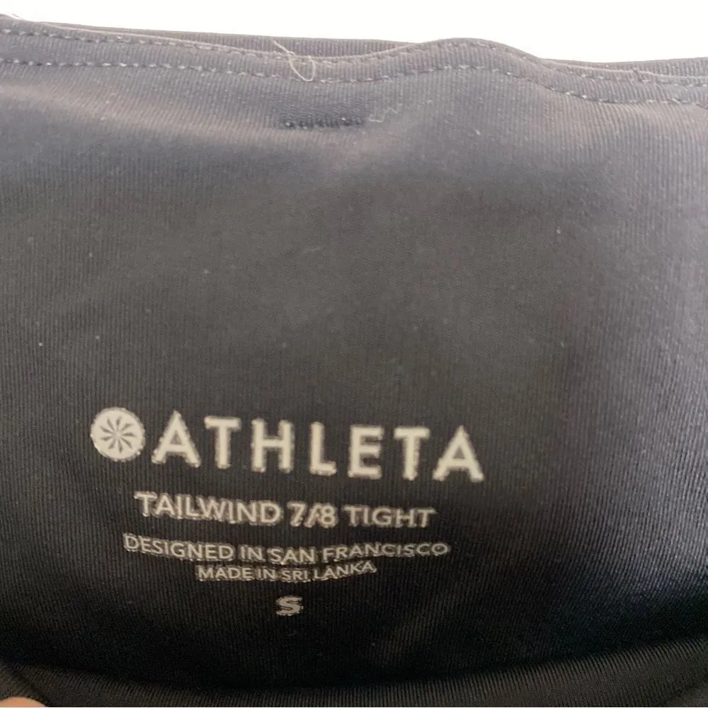 ATHLETA Black Reflective Tailwind 7/8 Tight Size‎ Small - Image 6