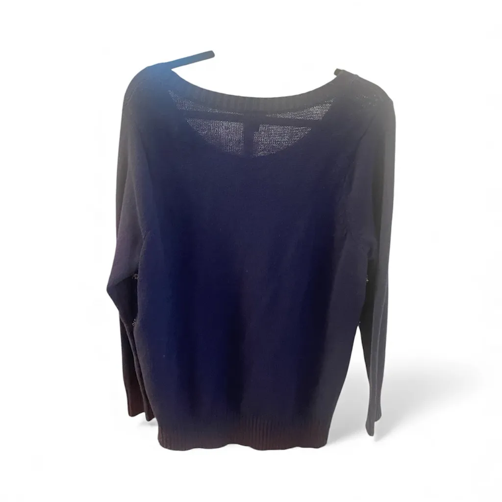 Torrid Festive Navy Sweater – Size 0/Large - Image 3