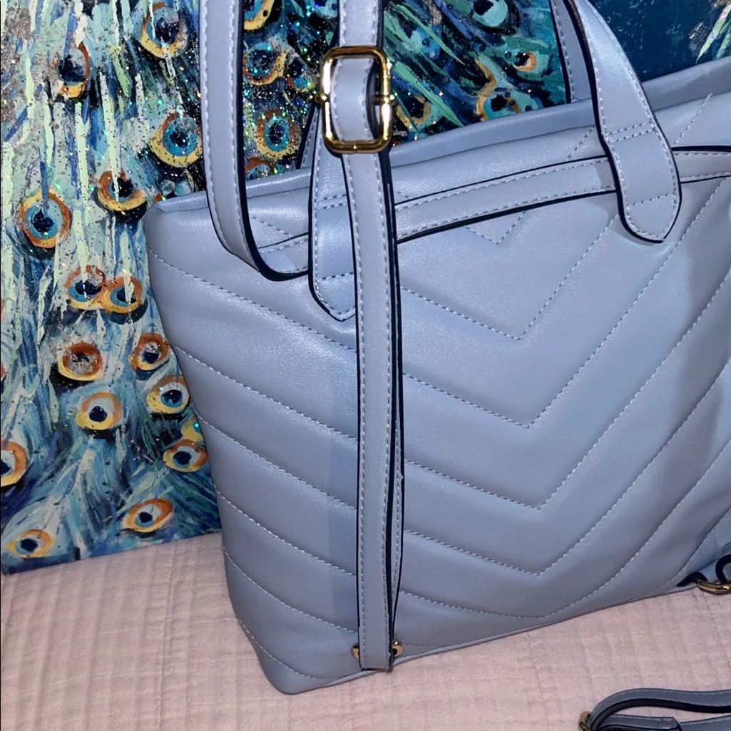 A New Day  Periwinkle Quilted Backpack - Image 6